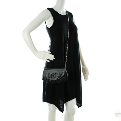 Chanel Caviar Half Moon Wallet On Chain WOC Black 2 of 7