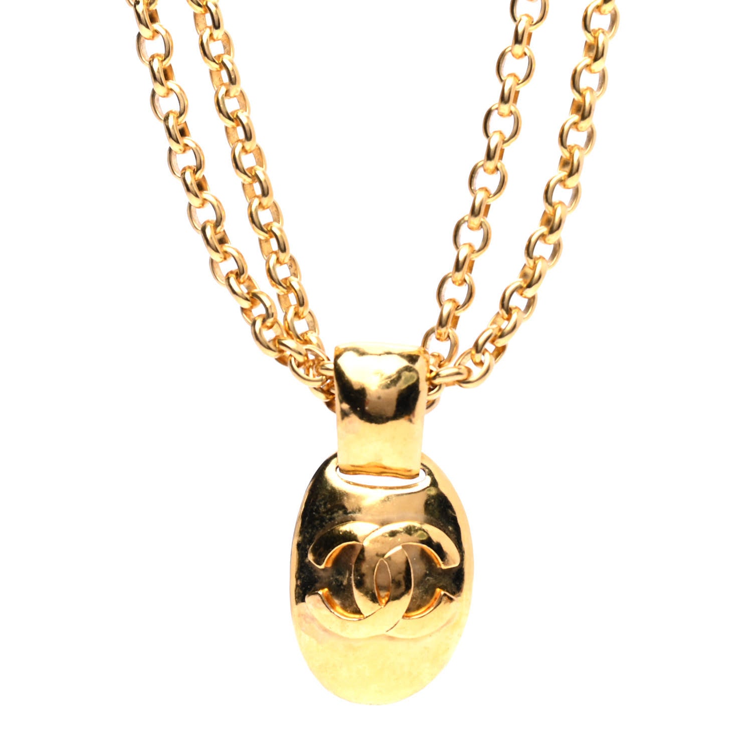 Chanel Chain CC Pendant Necklace Gold 1 of 4