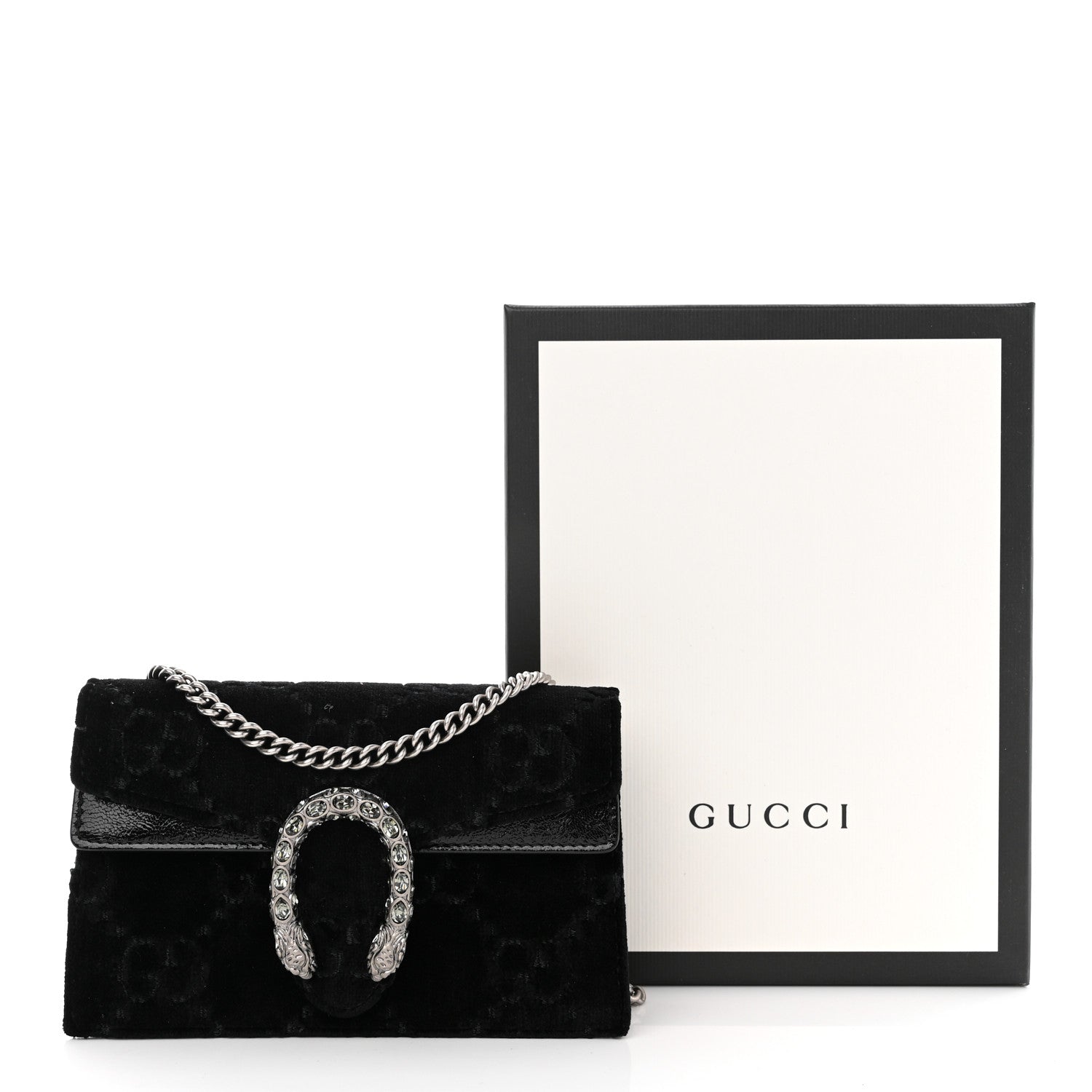 Gucci Velvet GG Monogram Super Mini Dionysus Shoulder Bag Black 10 of 10