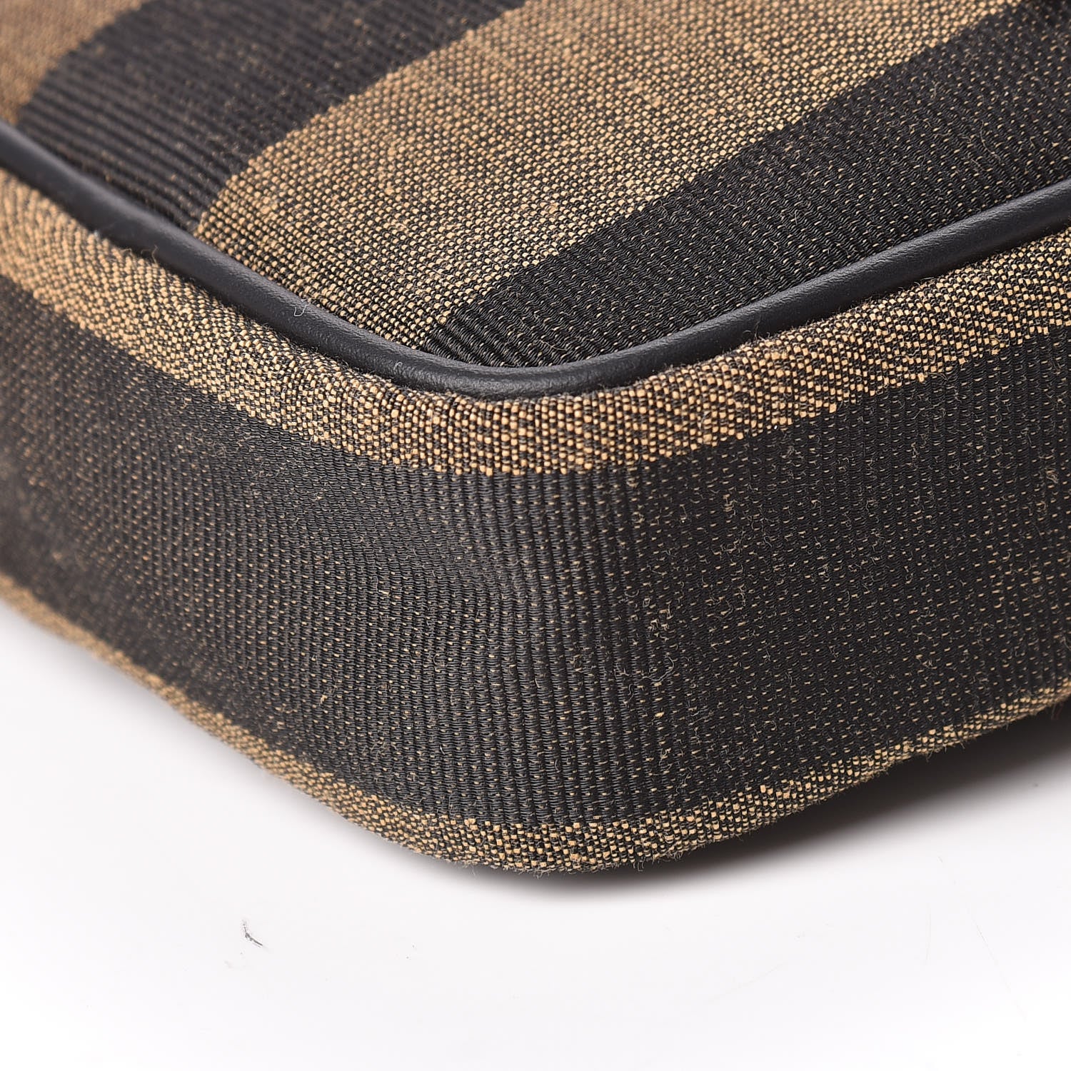 Fendi Jacquard Vitello Century Pequin Logo Plate Small Crossbody Messenger Tobacco Moro Black 10 of 12