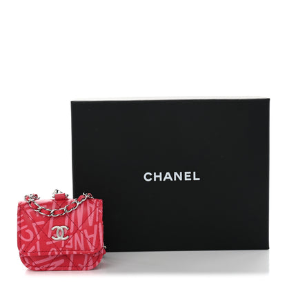Chanel Lambskin Logo Printed Quilted Airpods Pro Case Dark Pink 10 of 10