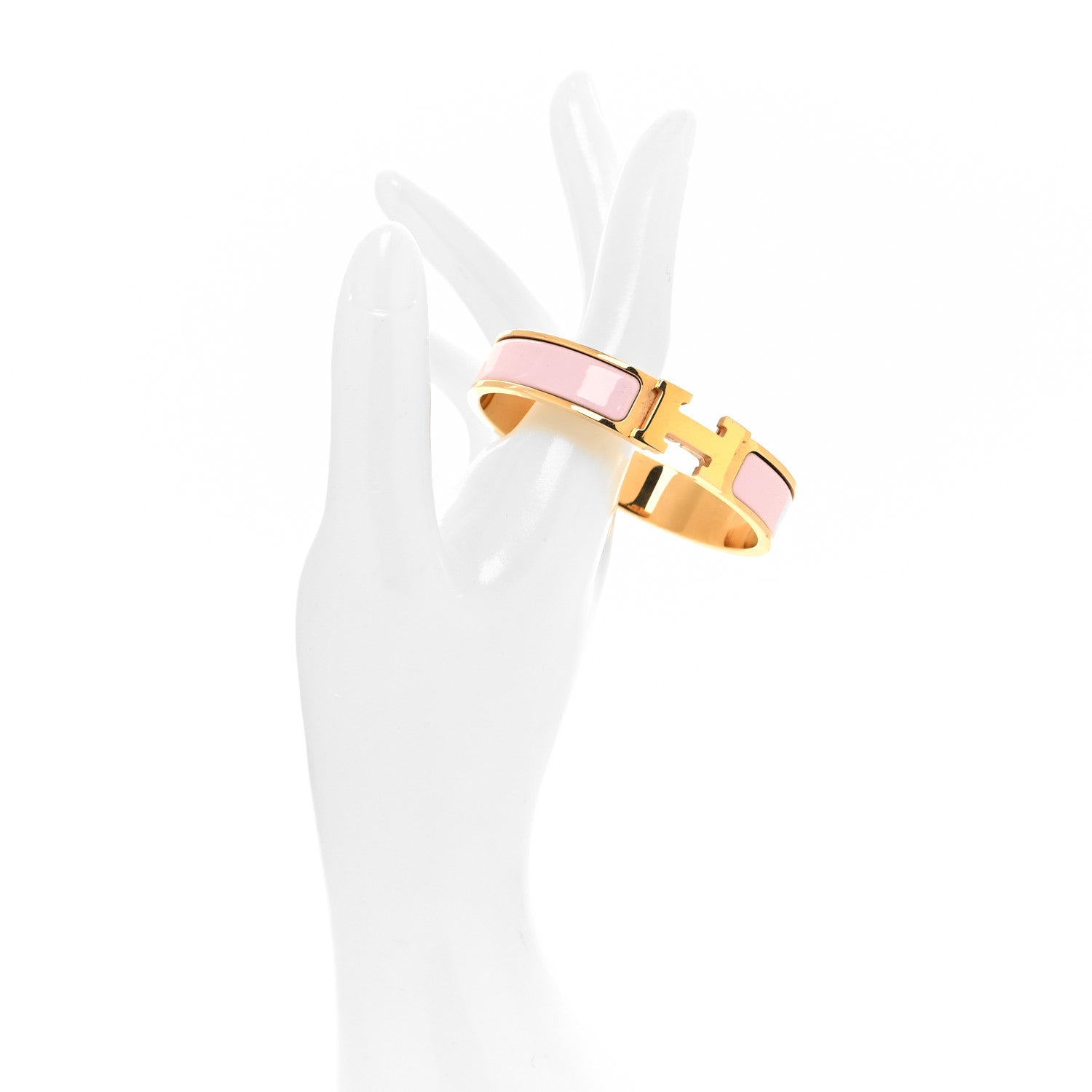 Hermes Enamel Narrow Clic Clac H Bracelet PM Rose Dragee 2 of 5