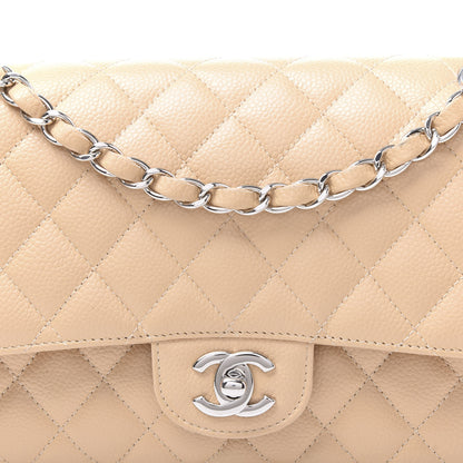 Chanel Caviar Quilted Medium Double Flap Beige Clair 9 of 10