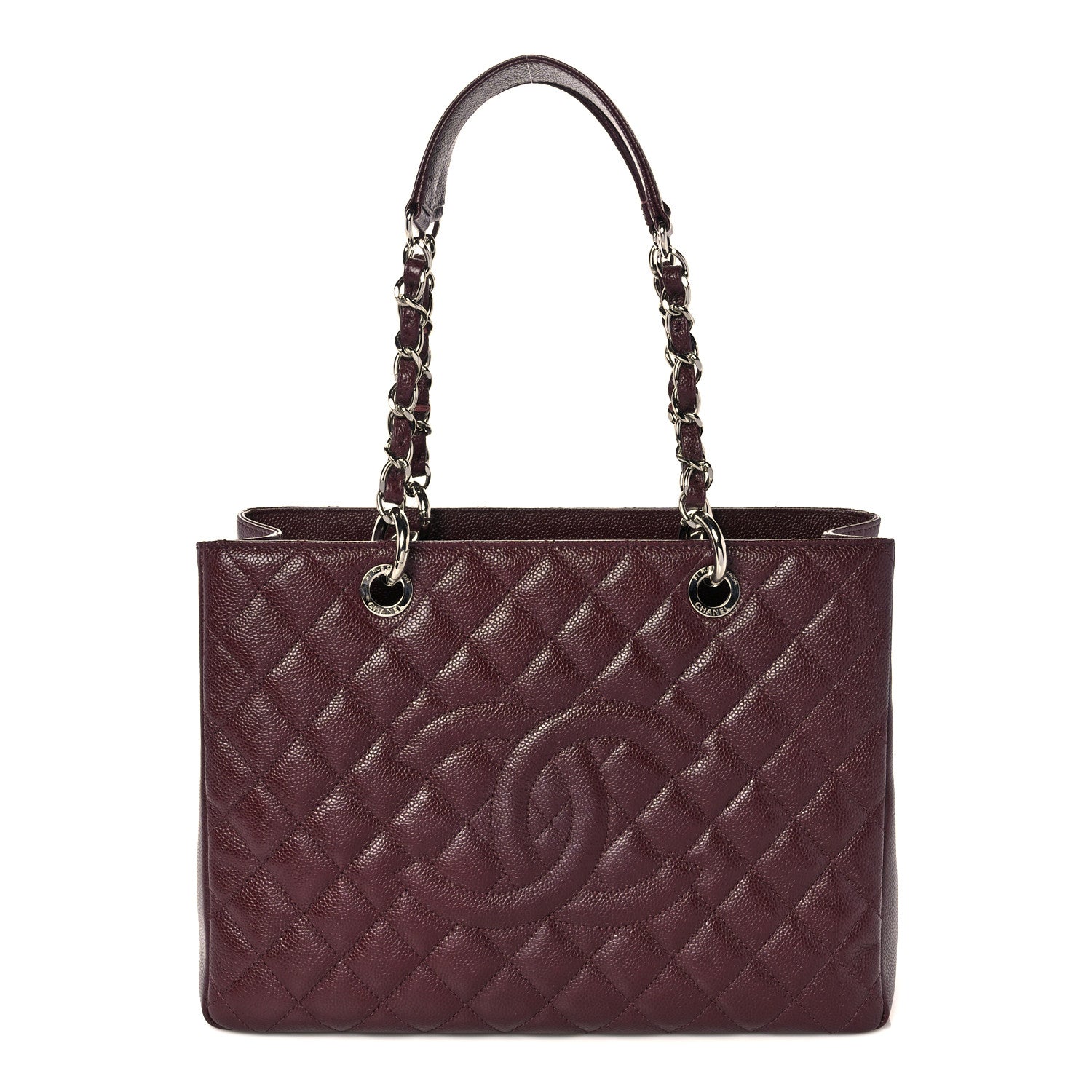 Chanel Caviar Quilted Grand Shopping Tote GST Dark Burgundy 1 of 9