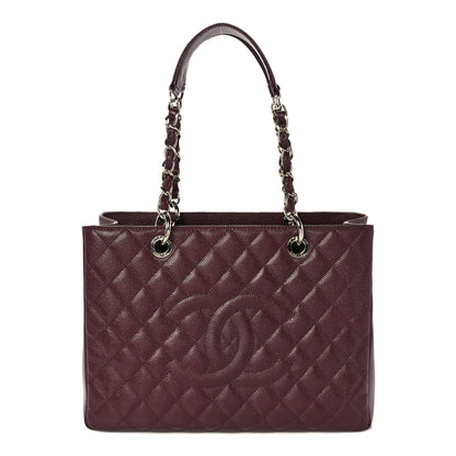 Chanel Caviar Quilted Grand Shopping Tote GST Dark Burgundy 1 of 9
