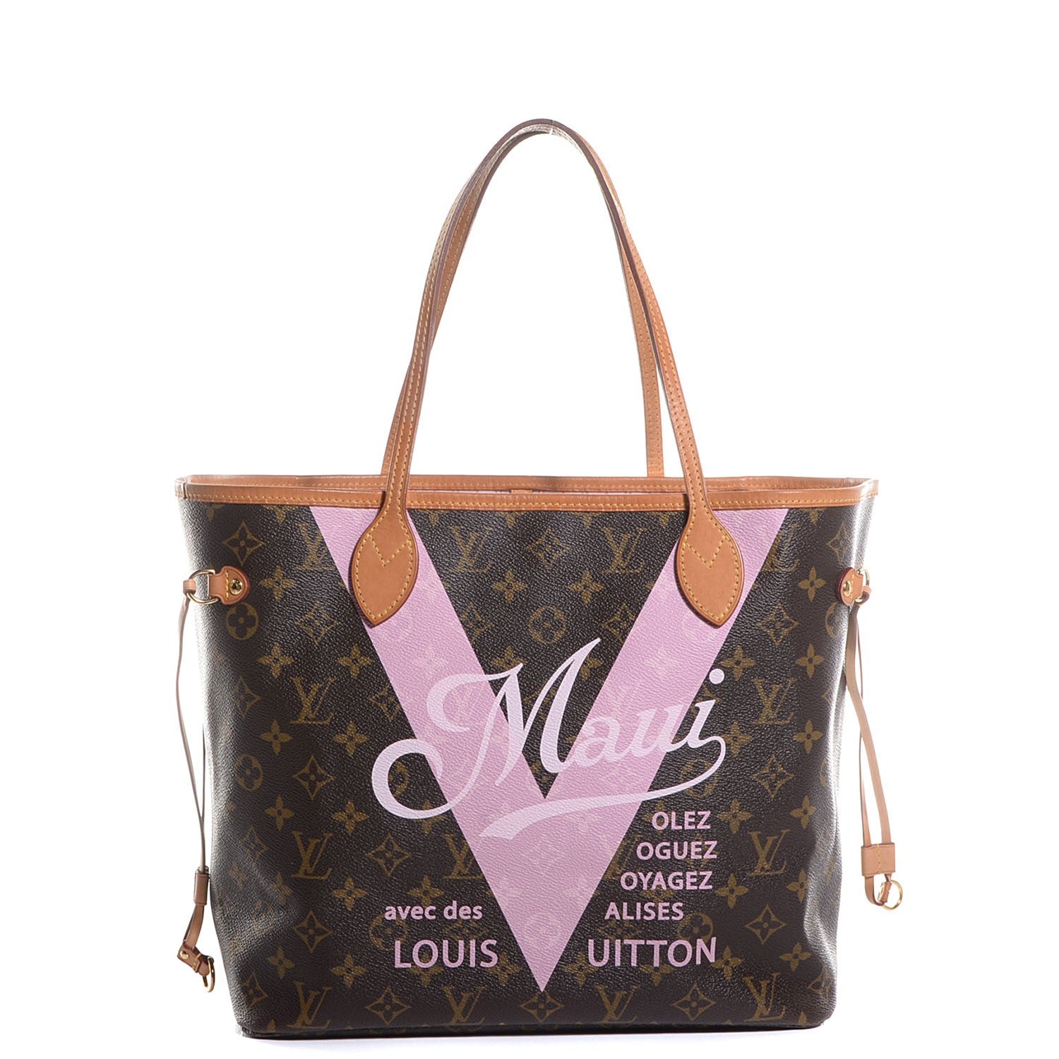 Louis Vuitton Monogram Maui V Neverfull MM Rose Ballerine 1 of 7