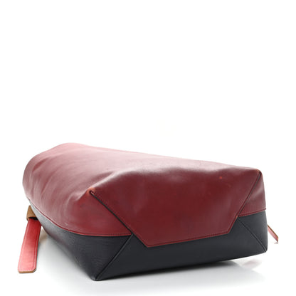 Celine Shiny Smooth Calfskin Small Twisted Cabas Dark Ruby Navy 4 of 12