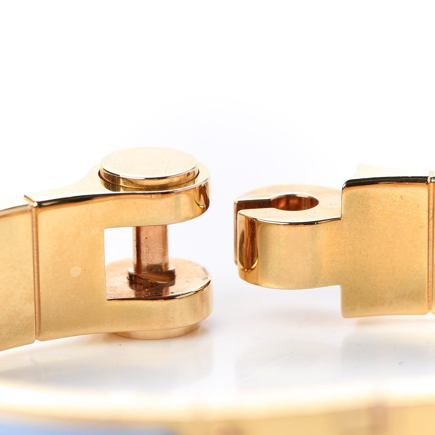 Hermes Enamel Charniere Uni Narrow Hinged Bracelet Bleu Lavande 4 of 5