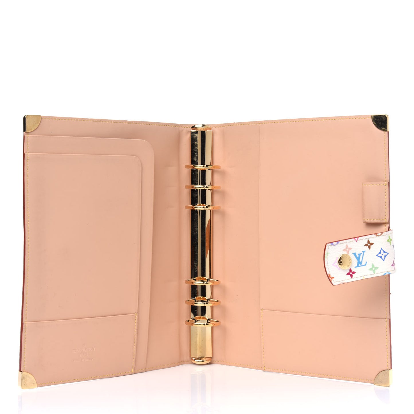 Monogram Multicolor Large Ring Agenda Cover White
