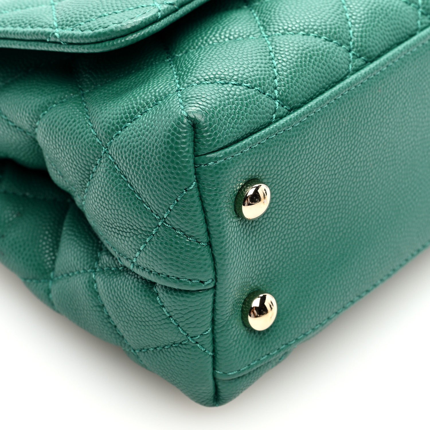 Chanel Caviar Quilted Extra Mini Coco Handle Flap Green 9 of 10