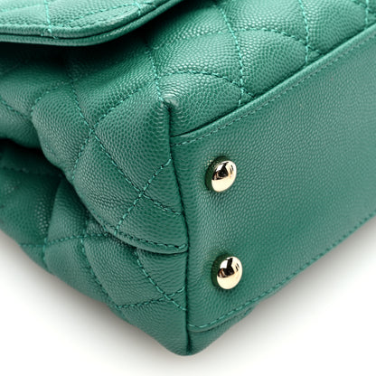 Chanel Caviar Quilted Extra Mini Coco Handle Flap Green 9 of 10