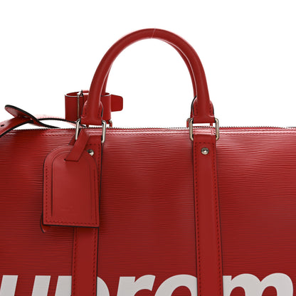 Louis Vuitton X SUPREME Epi Keepall Bandouliere 50 Red 7 of 11
