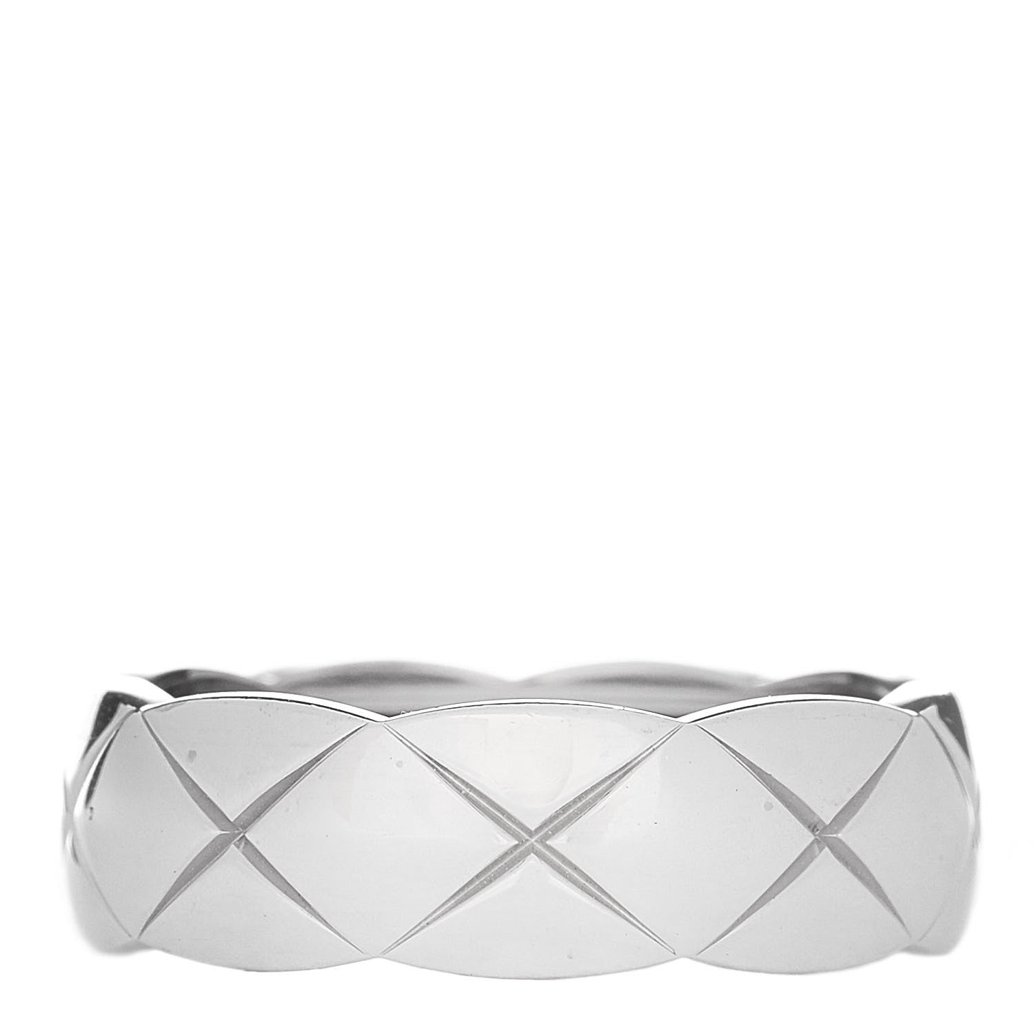 Chanel 18K White Gold Small Coco Crush Ring 58 8.5 3 of 6