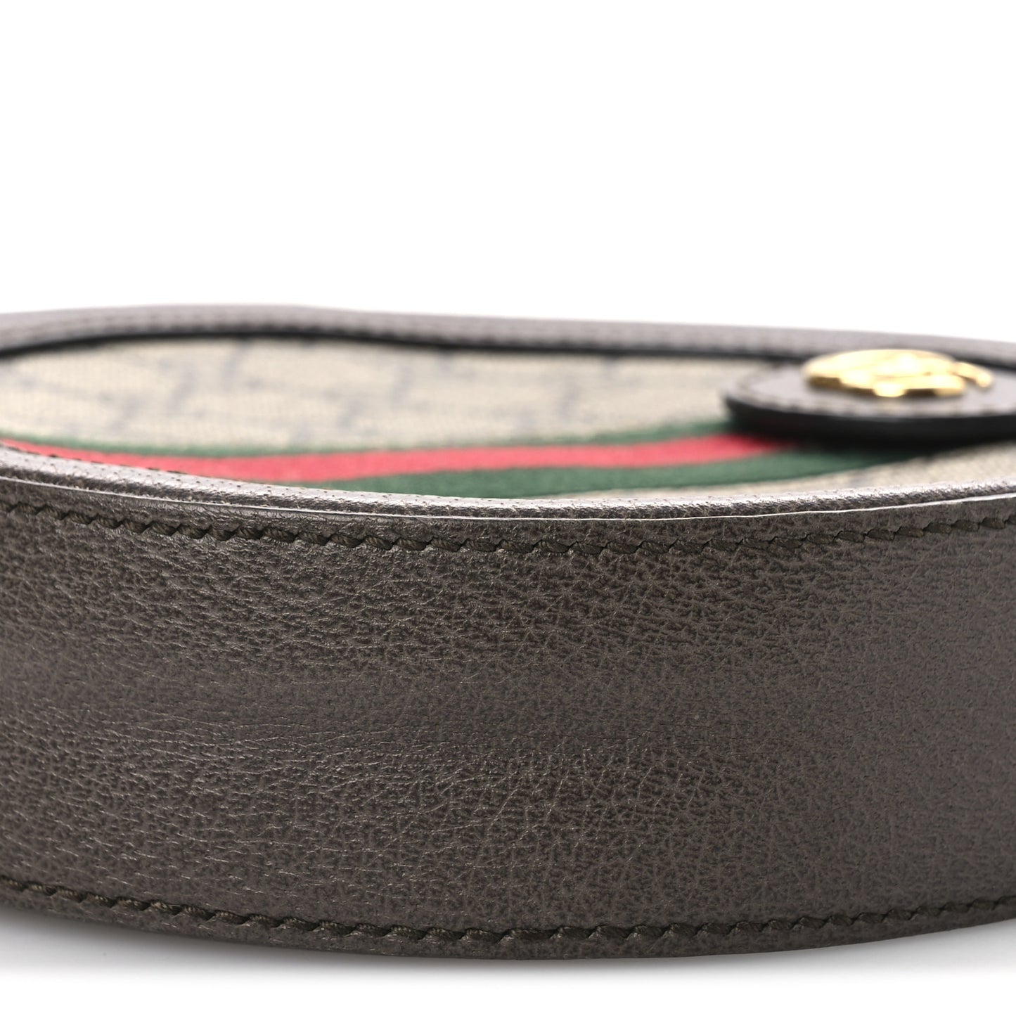 GG Supreme Monogram Web Mini Ophidia Round Shoulder Bag Brown