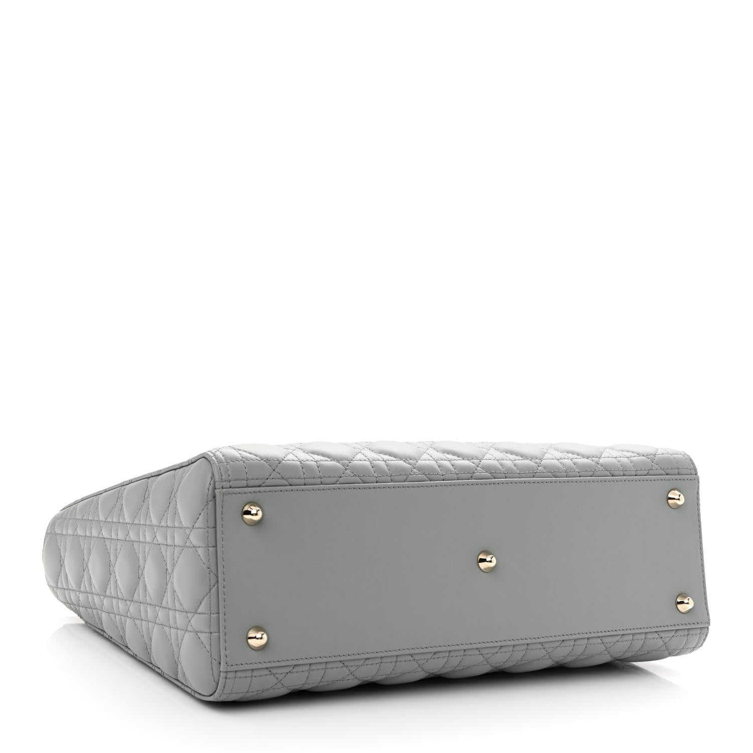 Christian Dior Lambskin Cannage Large Lady Dior Stone Grey 4 of 10