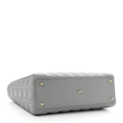 Christian Dior Lambskin Cannage Large Lady Dior Stone Grey 4 of 10