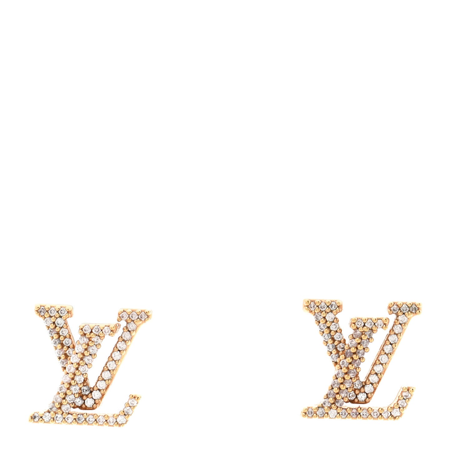 Metal Crystal LV Iconic Earrings Gold