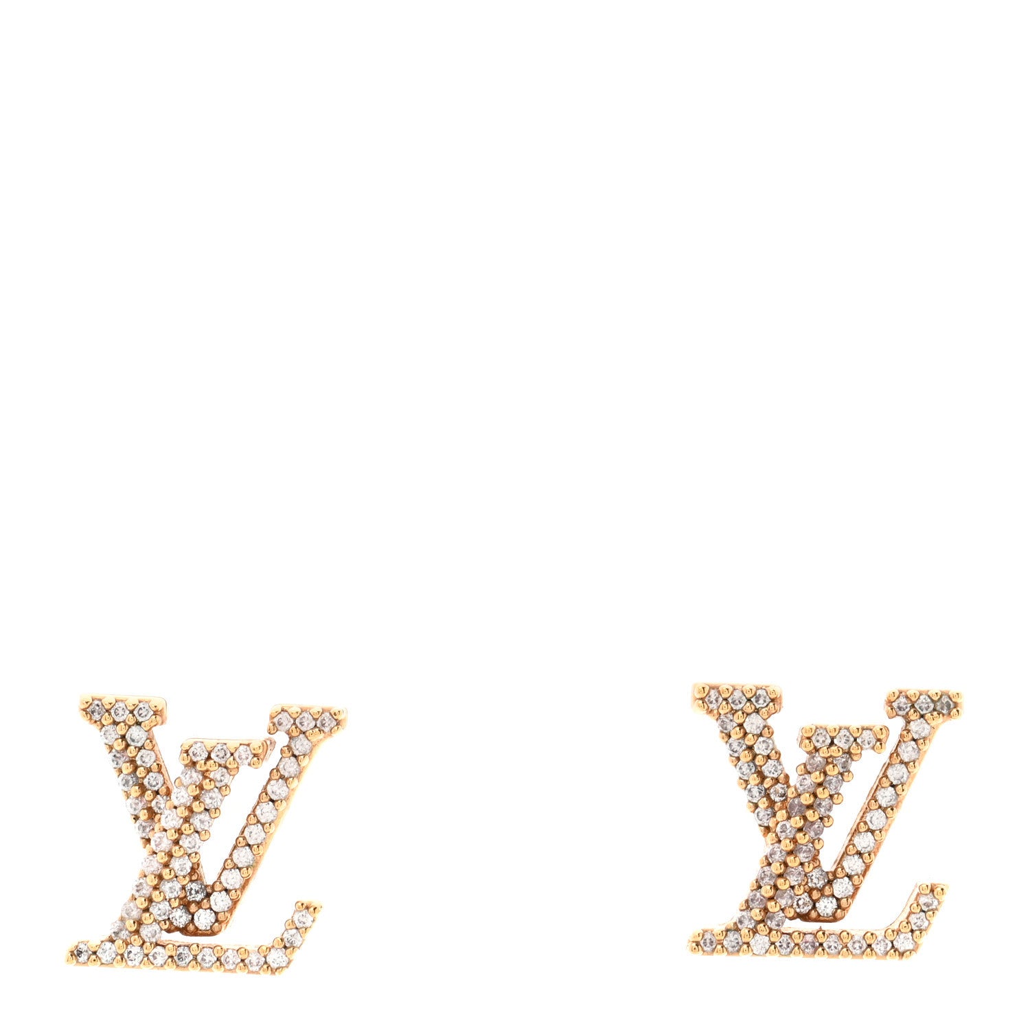 Louis Vuitton Metal Crystal LV Iconic Earrings Gold 1 of 6