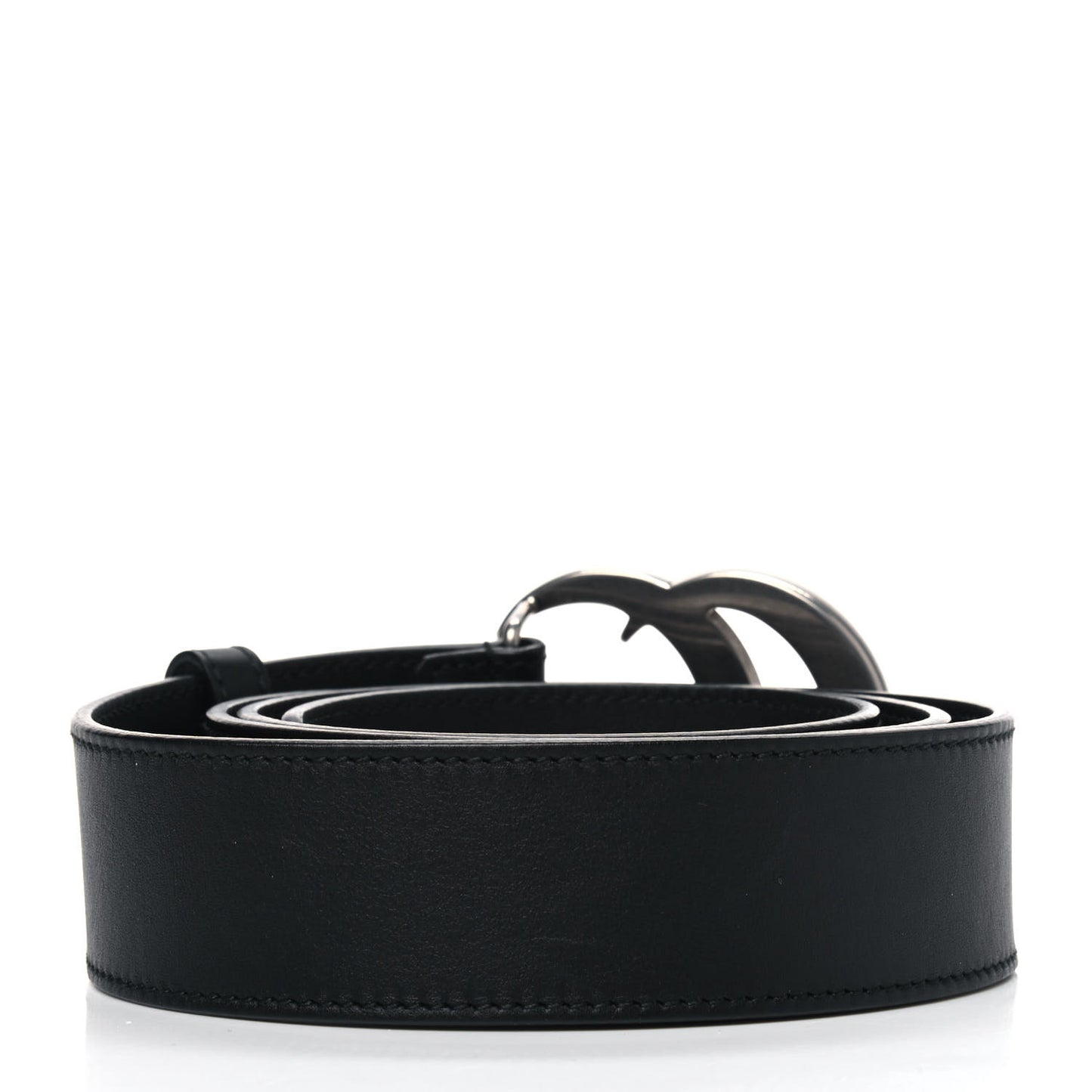 Moon Calfskin Nickel Double G 40mm Belt 100 40 Black