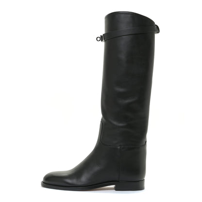 Hermes Box Kelly Jumping Boots 37 Black 1 of 12