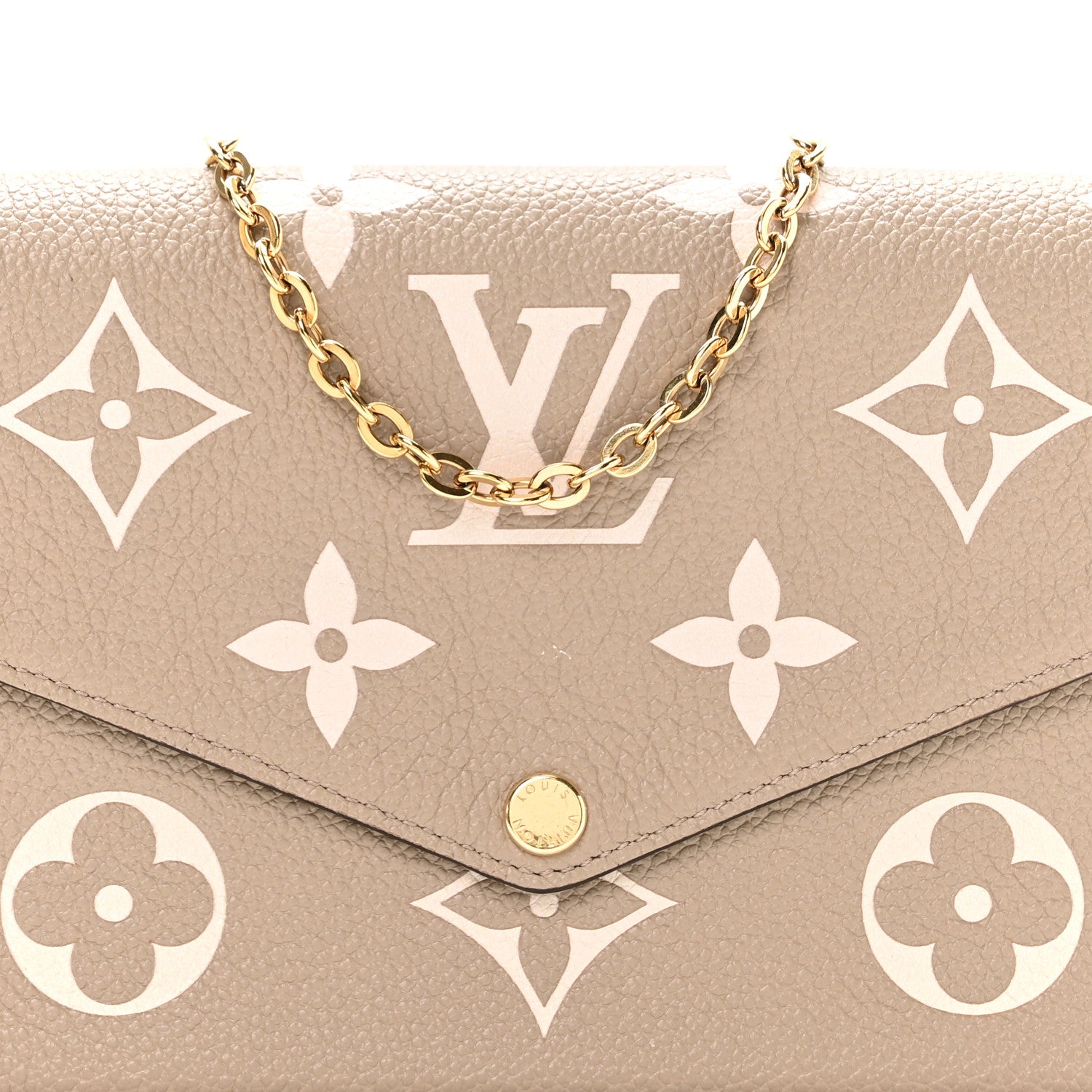 Louis Vuitton Empreinte Monogram Giant Felicie Pochette Tourterelle Creme 8 of 10