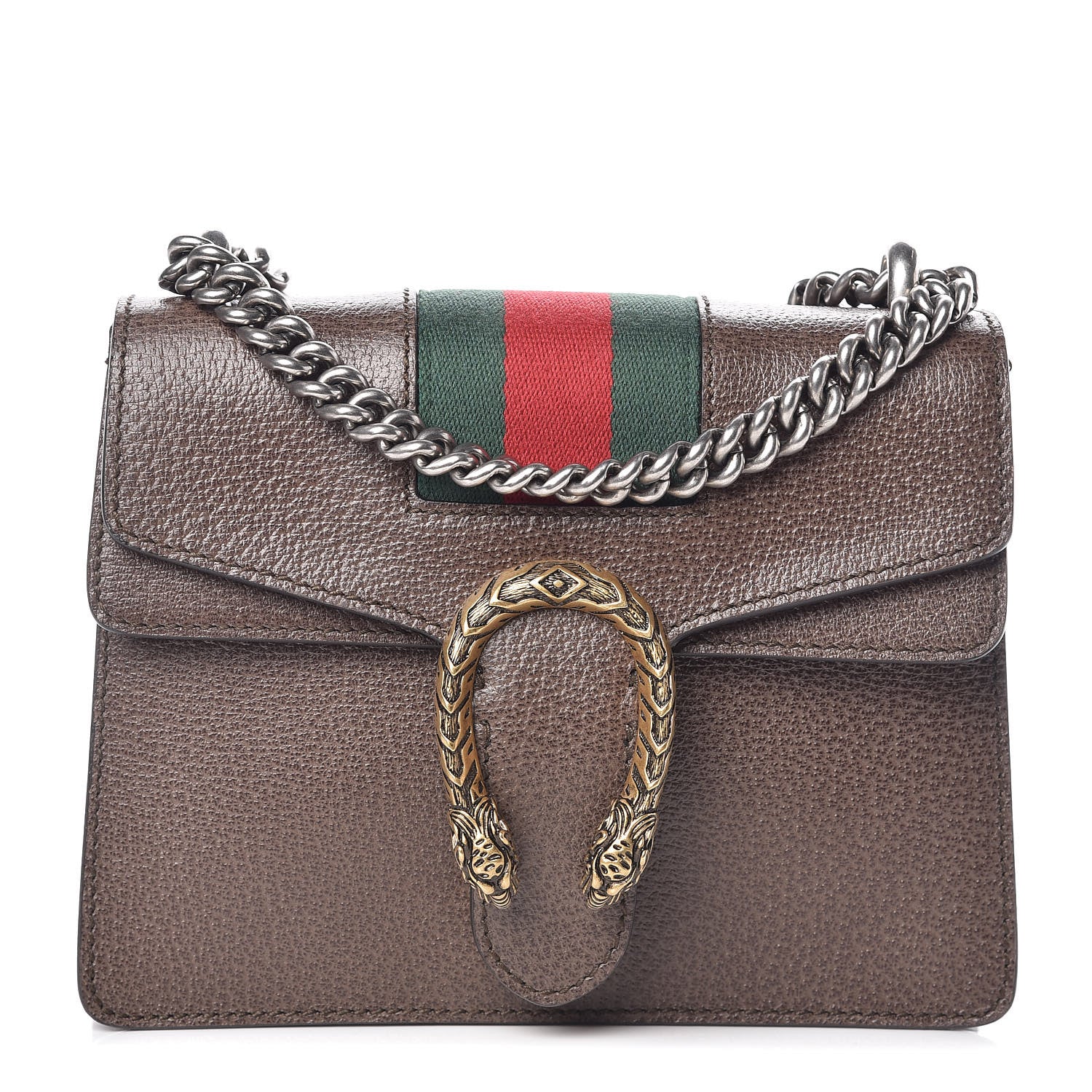Gucci Textured Calfskin Web Mini Dionysus Shoulder Bag New Acero 1 of 11