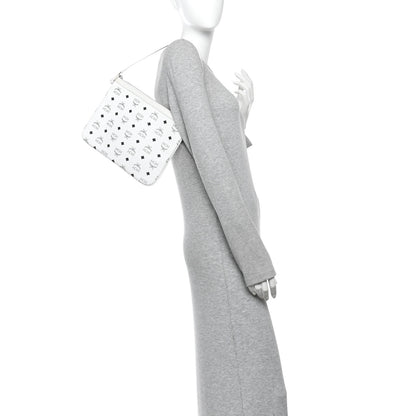 MCM Visetos Liz Shopper Tote Pouch White 2 of 8