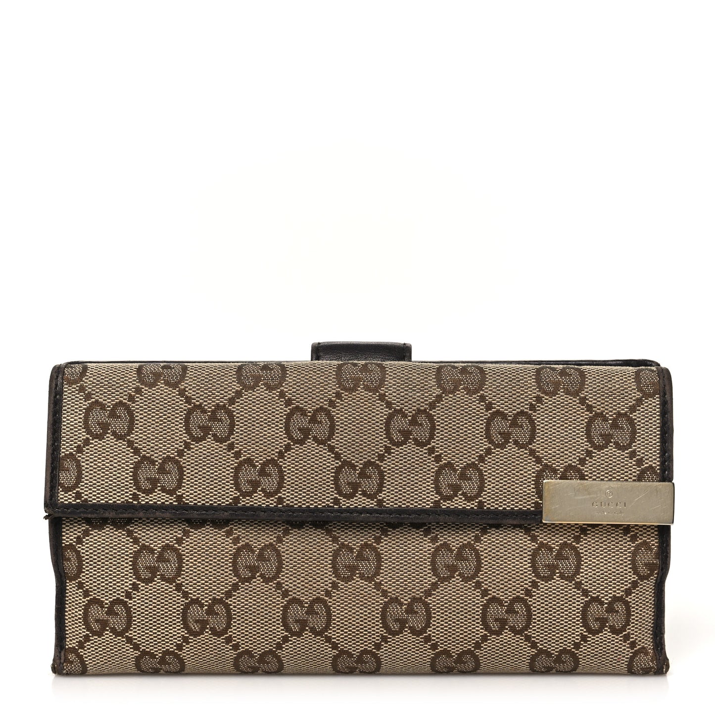 Monogram Margaux Calfskin Dice Continental Wallet Beige Ebony Dark Brown