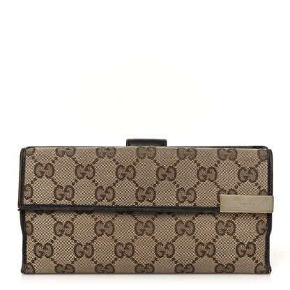 Gucci Monogram Margaux Calfskin Dice Continental Wallet Beige Ebony Dark Brown 1 of 11