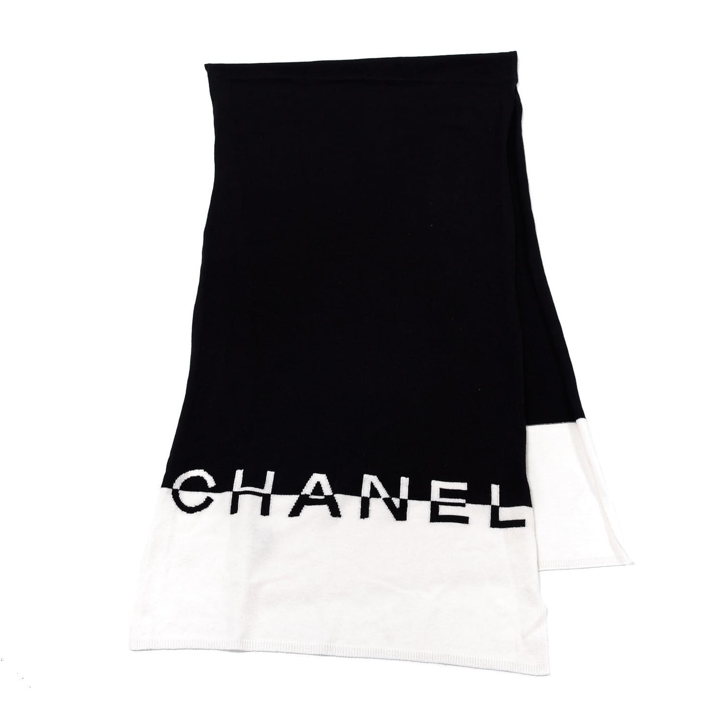 Cashmere Logo Scarf White Black