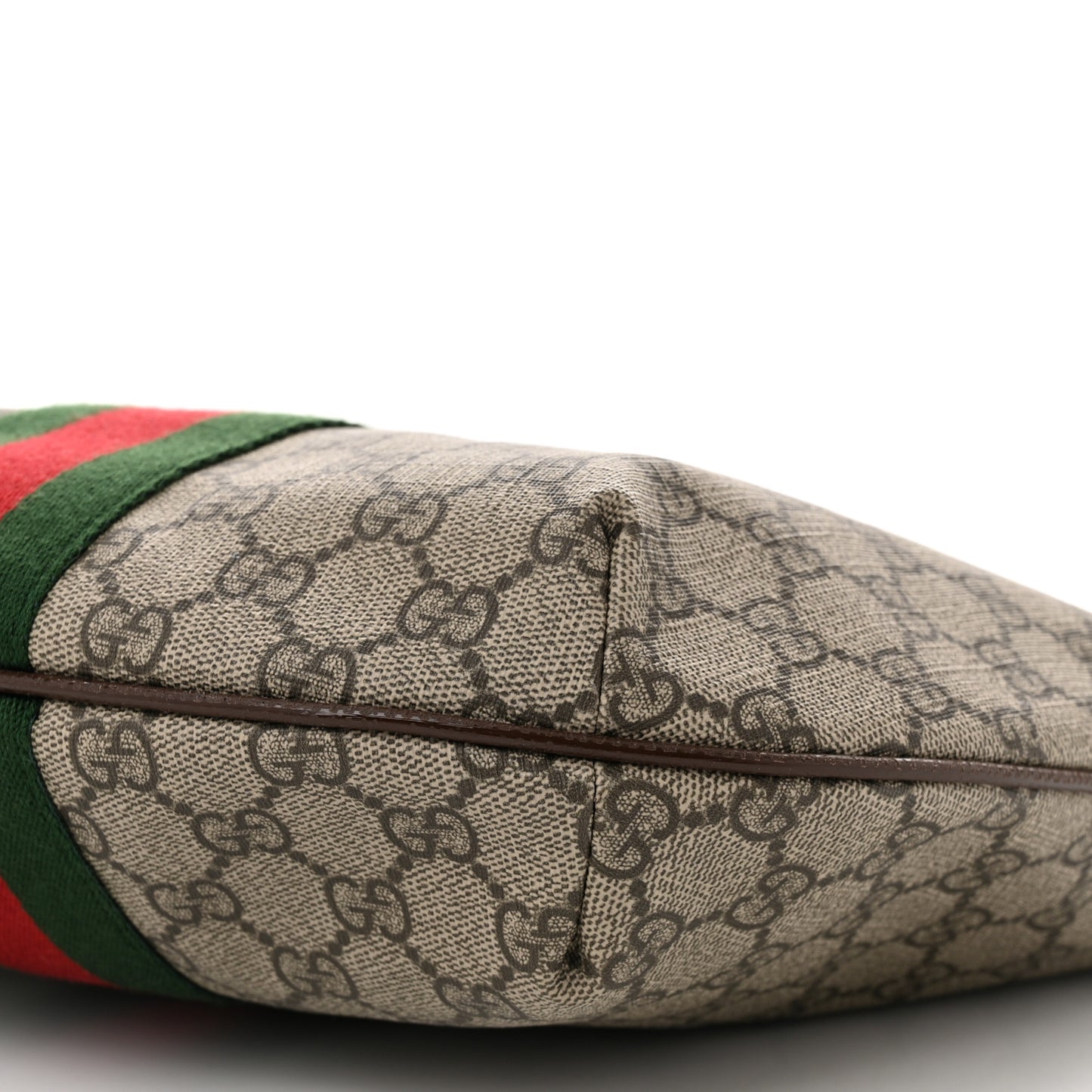 GG Supreme Monogram Web Small Ophidia Half Moon Hobo Brown