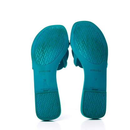 Hermes Rubber Aloha Sandals 39 Bleu Vif 5 of 11