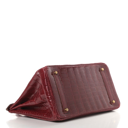 Hermes Shiny Alligator Birkin 35 Rouge Vif 5 of 38
