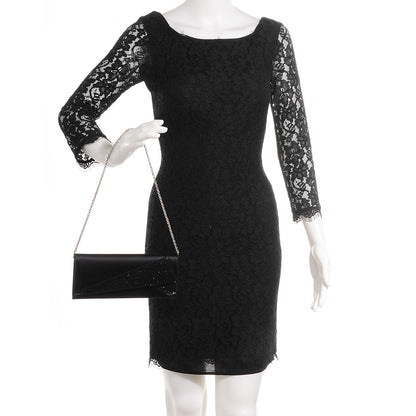 Judith Leiber Crystal Satin Soft Clutch Black 2 of 6
