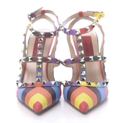 Valentino Garavani Calfskin 1973 Rockstud Ankle Strap 100mm Pumps 35.5 Multicolor 2 of 7