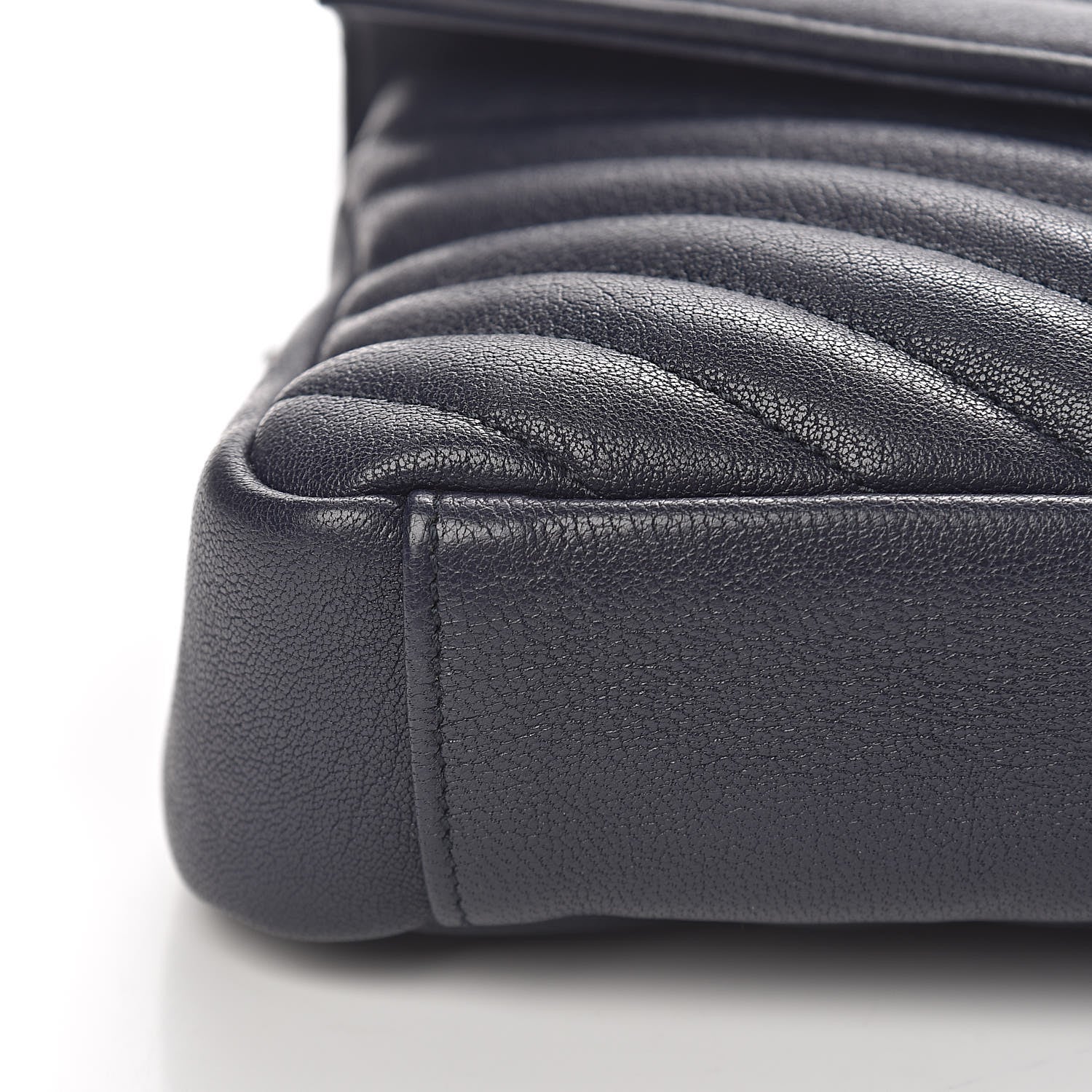 Saint Laurent Sheepskin Matelasse Chevron Monogram Medium College Bag Deep Marine 11 of 15