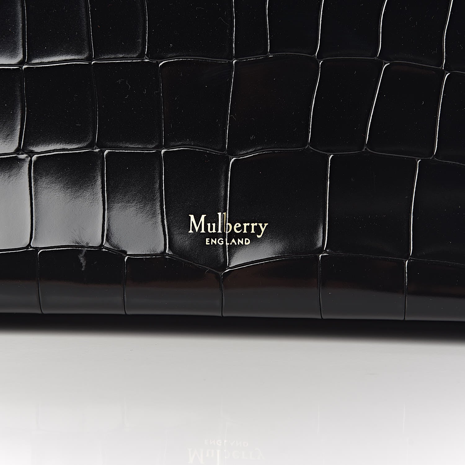 Mulberry Calfskin Crocodile Embossed Small Classic Stud Tote Black 11 of 11