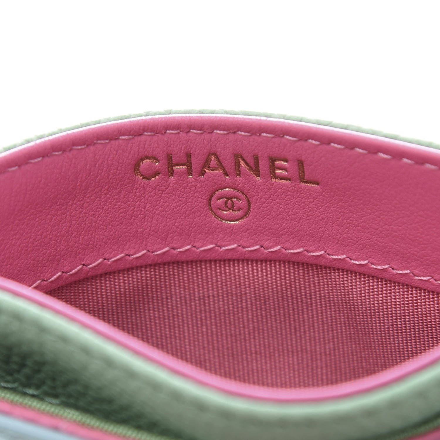Chanel Caviar Quilted CC Filigree Card Holder Pink Blue Green 5 of 10