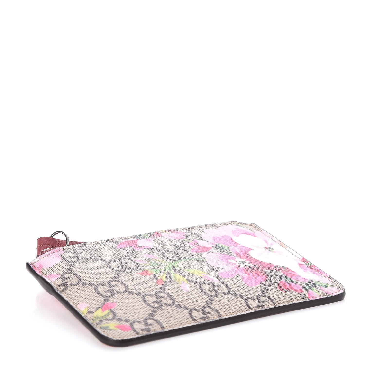 Gucci GG Supreme Monogram Blooms Key Ring Coin Case Beige Multicolor Dry Rose 4 of 6