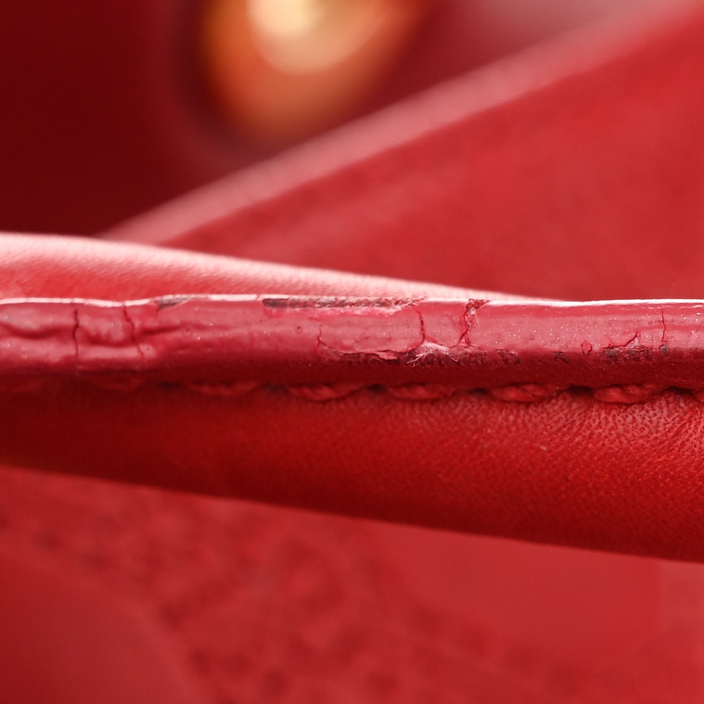 Lambskin Embossed Cannage Handbag Red