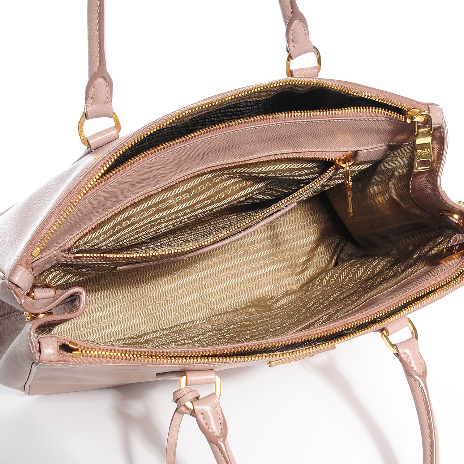 Prada Saffiano Lux Medium Double Zip Tote Cammeo 5 of 12