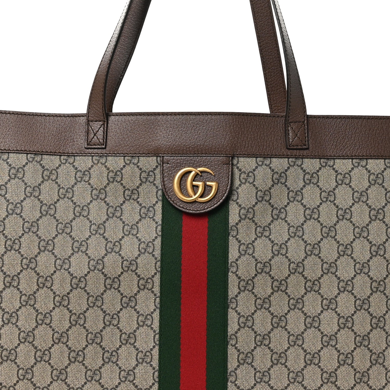 Gucci GG Supreme Monogram Web Ophidia Tote Brown 9 of 11