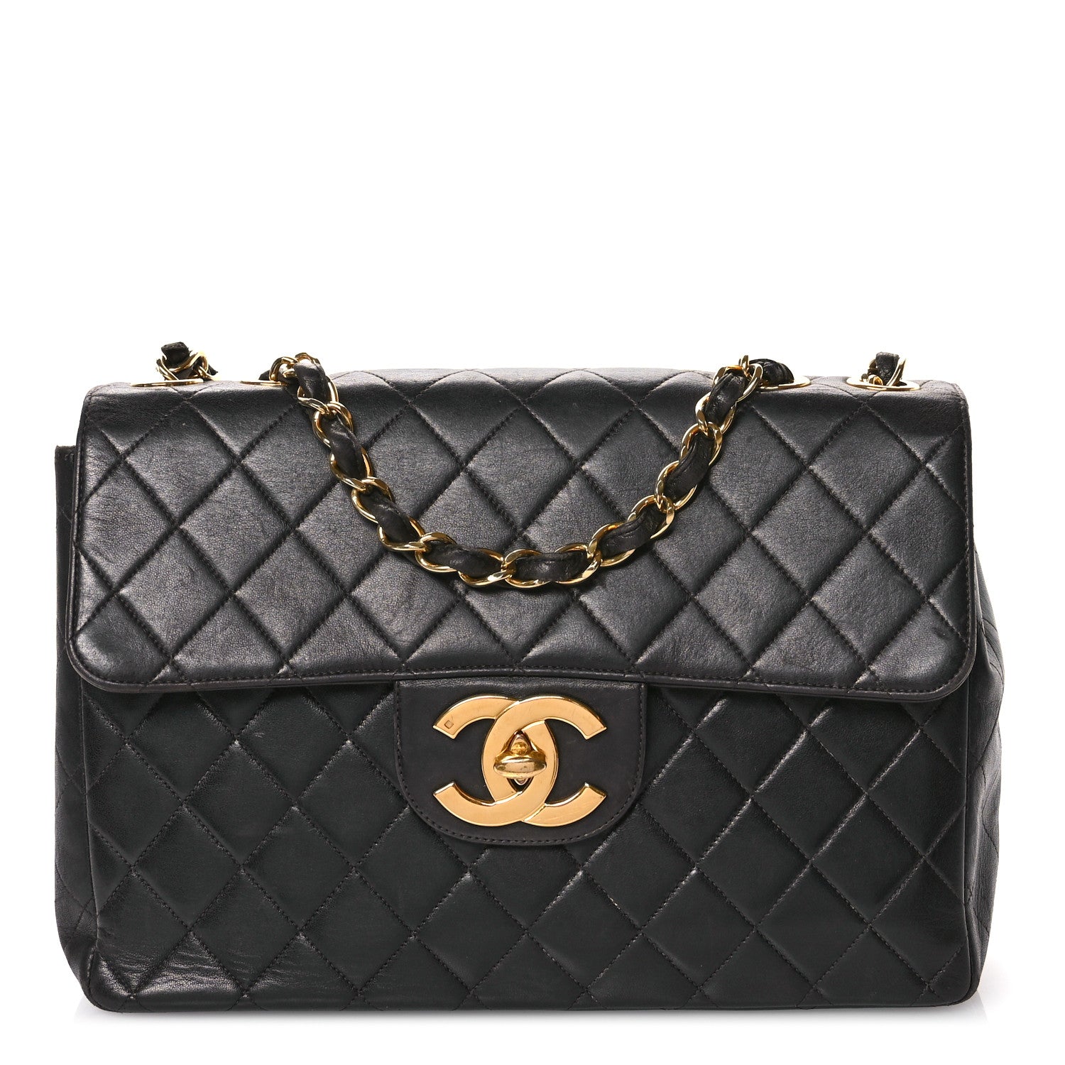 Chanel Lambskin Quilted XL Jumbo Single Flap Black 1 of 13