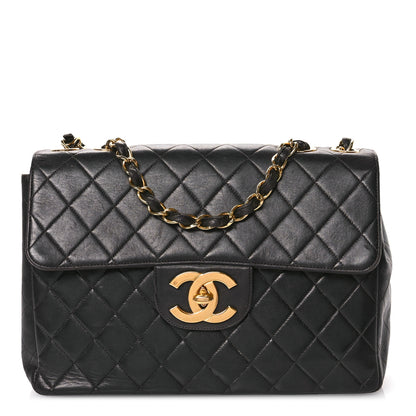 Chanel Lambskin Quilted XL Jumbo Single Flap Black 1 of 13
