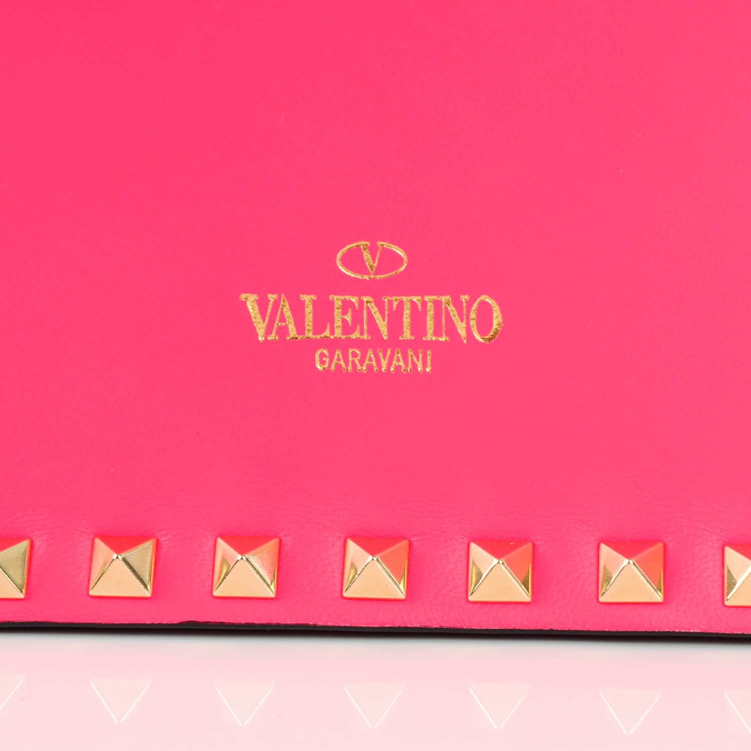 Valentino Garavani Nappa Rockstud Wristlet Clutch Fuxia Fluo 4 of 8