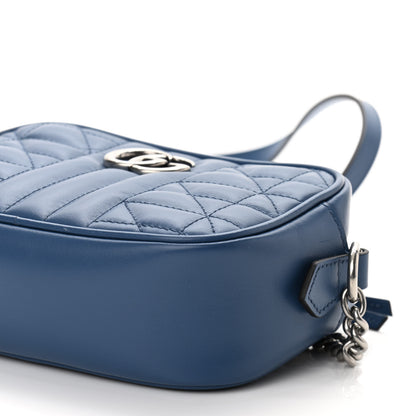 Gucci Calfskin Matelasse Aria Mini GG Marmont Chain Shoulder Bag Clear Blue 10 of 11