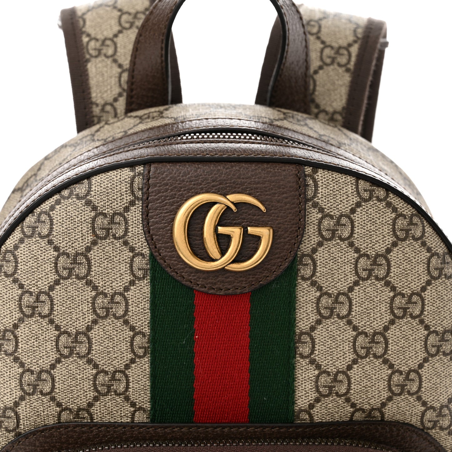 GG Supreme Monogram Calfskin Web Small Ophidia Day Backpack Beige Ebony New Acero