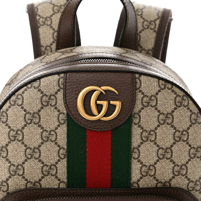 Gucci GG Supreme Monogram Calfskin Web Small Ophidia Day Backpack Beige Ebony New Acero 8 of 12