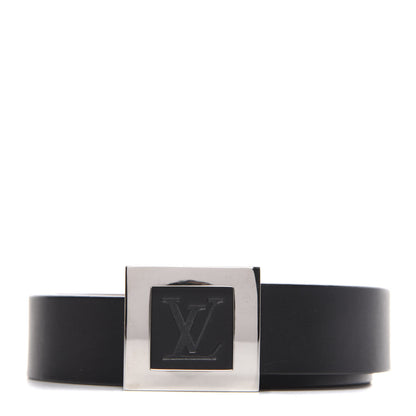Louis Vuitton Calfskin Ceinture LV Stamped Belt 90 36 Black 1 of 6