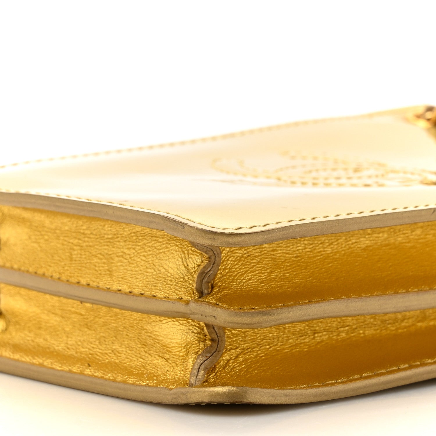 Chanel Patent Crossbody CC Phone Holder Gold 9 of 16